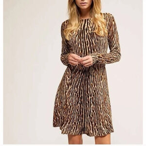 Michael Kors Animal Print Fit & Flare Dress - Size S